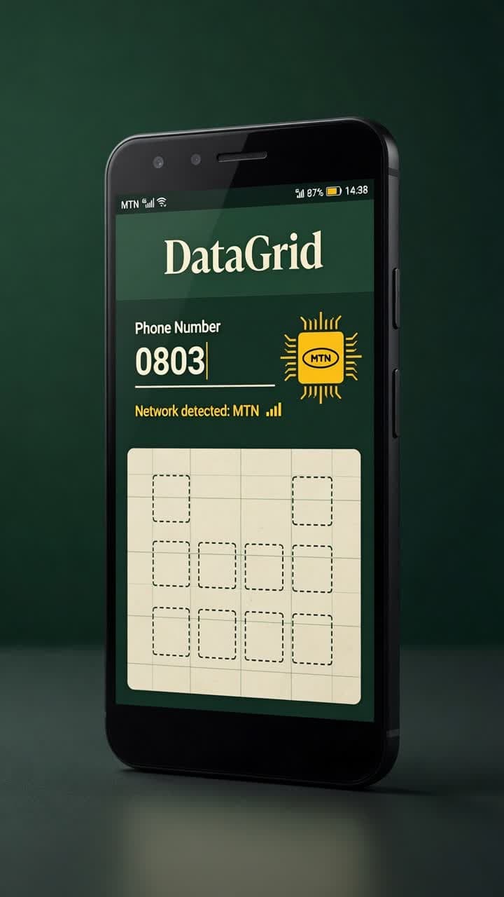 DataGrid app on a phone